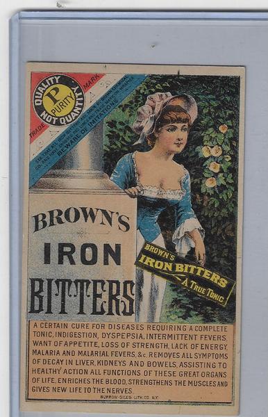 Brown's Iron Bitters Trade Card