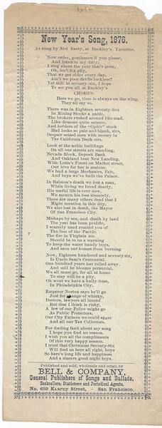 California - New Years Song, 1876