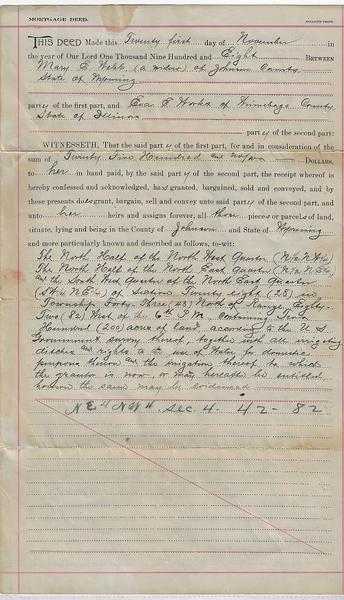 JOHNSON COUNTY -WYOMING – November 21, 1908