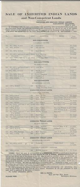 Sale of Inherited Indian Lands...