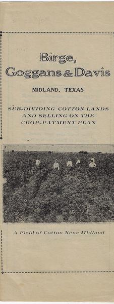 TEXAS – SUBDIVIDING COTTON LANDS WITH CROP PAYMENT PLAN