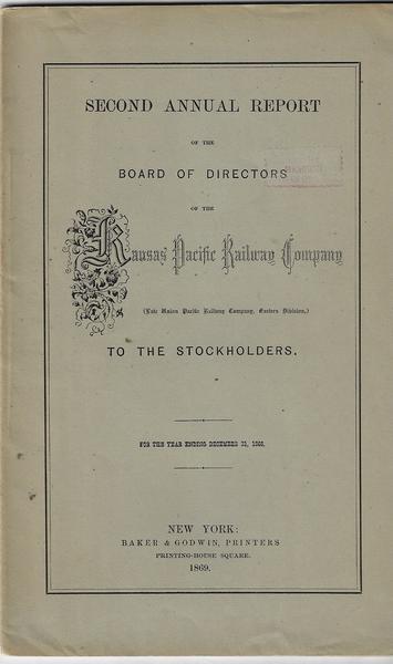 KANSAS PACIFIC - UNION PACIFIC RAILROADS - 1868