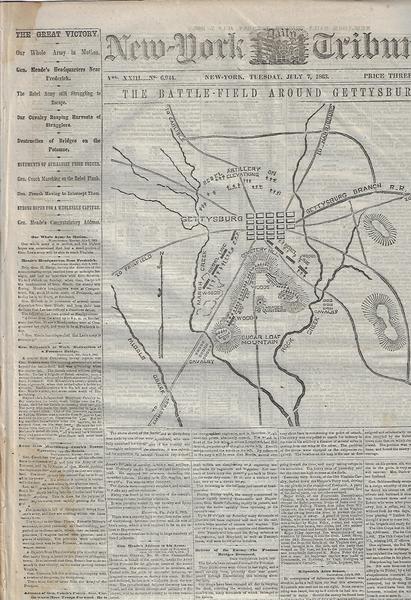 NEW YORK TRIBUNE, July 7, 1863 - The Battle Field Around Gettysburg