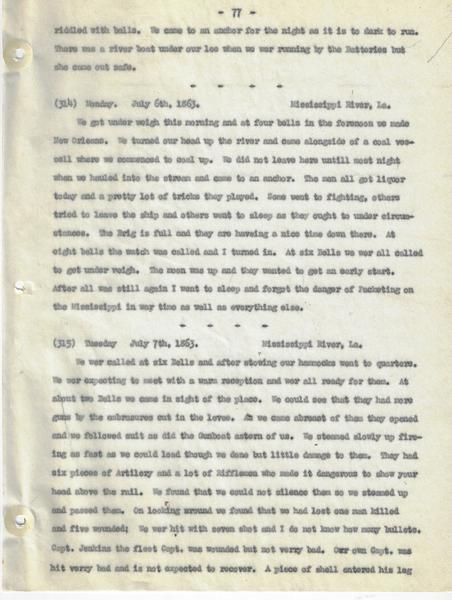 WALKER ARMINGTON’S UNION NAVEL CIVIL WAR DIARY