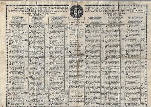 -THE FIRST CALENDARIO THAT LIZARDI ISSUED -