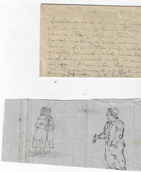 SCARCE AND IMPORTANT PENCIL SKETCH BY FOLK ARTIST JACOB BAILEY MOORE