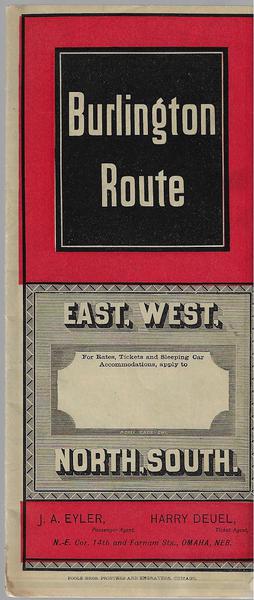 Burlington Route. East, West, North, South - 6-17-1886