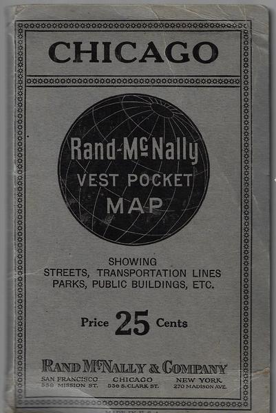 Chicago, Rand McNally Vest Pocket Map - c. 1917