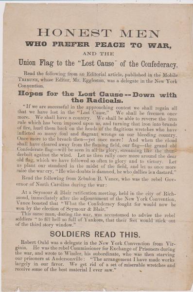 Honest Men Who Prefer Peace To War...1868