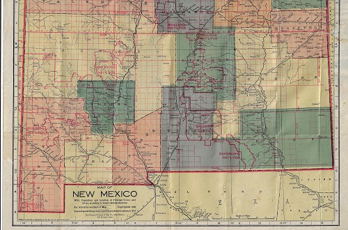 Extremely Rare New Mexico Territory Map - 1908