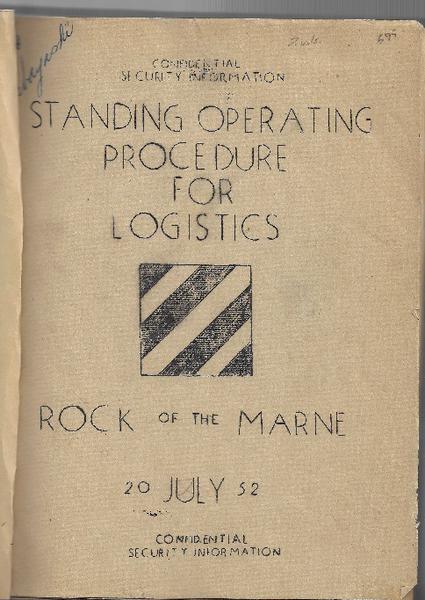 Korean War - Standing Operating Procedure for Logistics - 1952