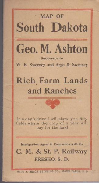 Map of South Dakota - 1909