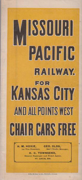 Missouri Pacific Railway For Kansas City - 1883