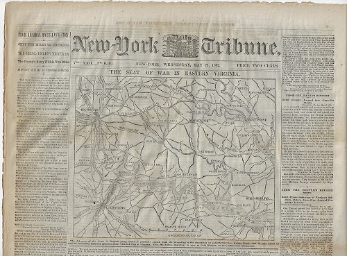 New York Tribune. May 21, 1862, Enemy Within Two Miles