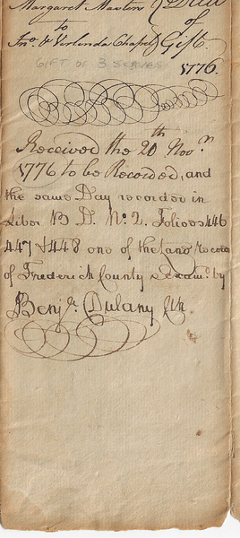 1776 Manuscript Deed For Three Slaves - Frederick County - Maryland