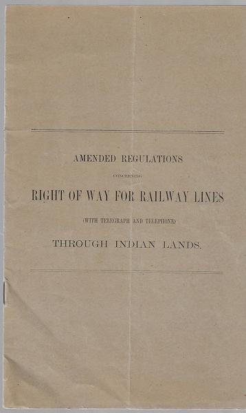 Right of Way Through Indian Lands - 1901