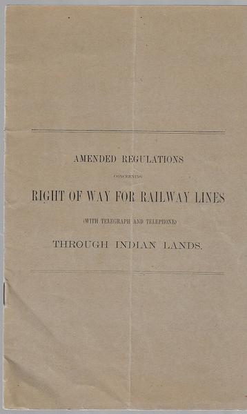 Right of Way Through Indian Lands - 1901
