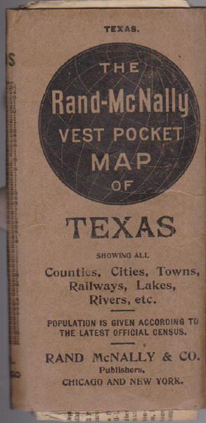 Texas - Rand-McNally Vest Pocket Map - 1912