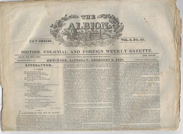 The Albion New Series. Vol. 6. No. 49. Saturday, December 4, 1847. Texas Article