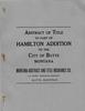 Abstract of Title To Part of Hamilton Addition to the City of Butte, Montana - 1913