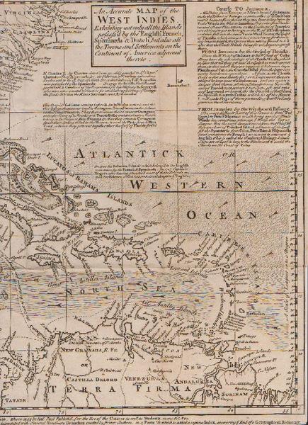 Gentleman's Magazine - January 1740 - An Accurate map of the West Indies...